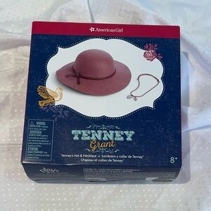 American Girl Doll, Tenney Grant hat and necklace.